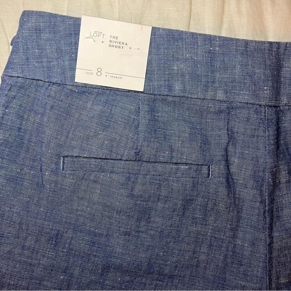 NWT Ann Taylor Loft Chambray Rivera Scalloped 4 Inch Inseam Shorts Size 8 - Picture 12 of 13